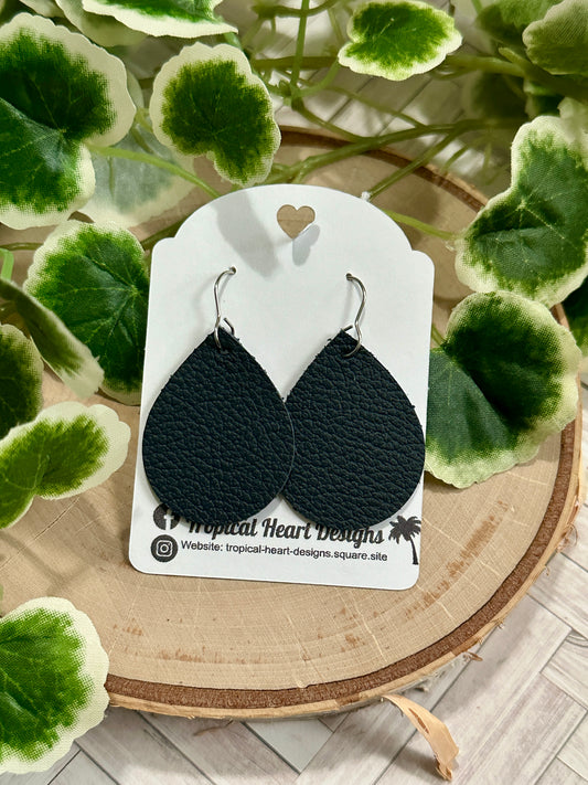 Small Teardrop Earrings - Black