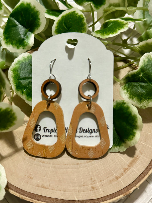 Open Rounded Triangle Earrings - Mustard Triangles