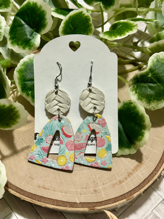 Open Rainbow Earrings - Tropical Fruit