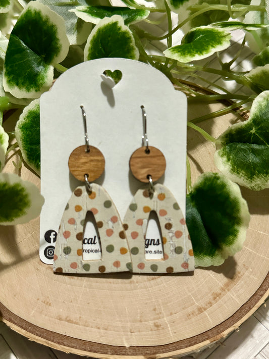 Open Rainbow Earrings - Muted Boho Dots