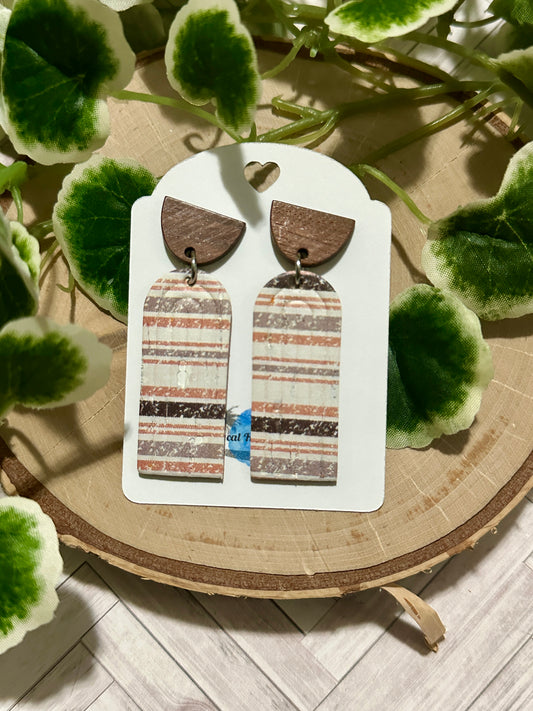 Harvest Stripe Embossed Rainbow Earrings