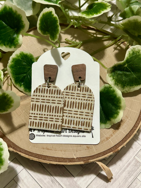 Closed Arch Earrings - Boho Brown Dashes
