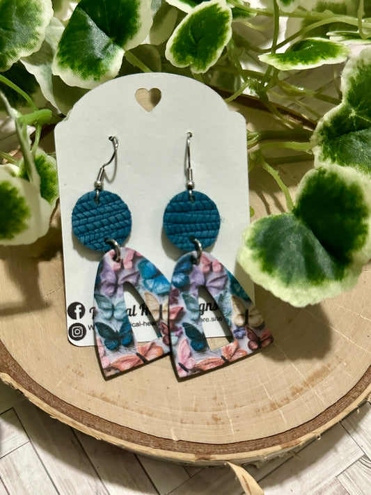 Open Rainbow Earrings - Blue Butterfly
