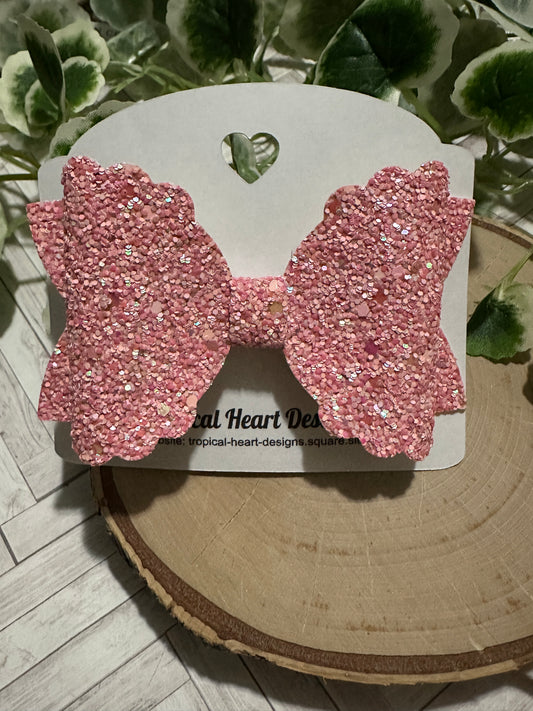 Light Pink Glitter Hairbow