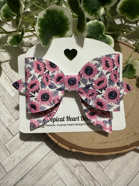 Pink Sunflowers Hairbow