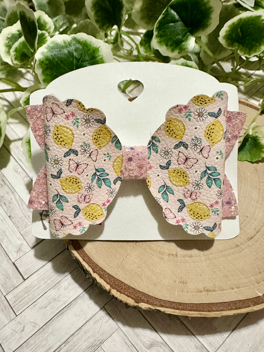 Lemon on Pink Hairbow
