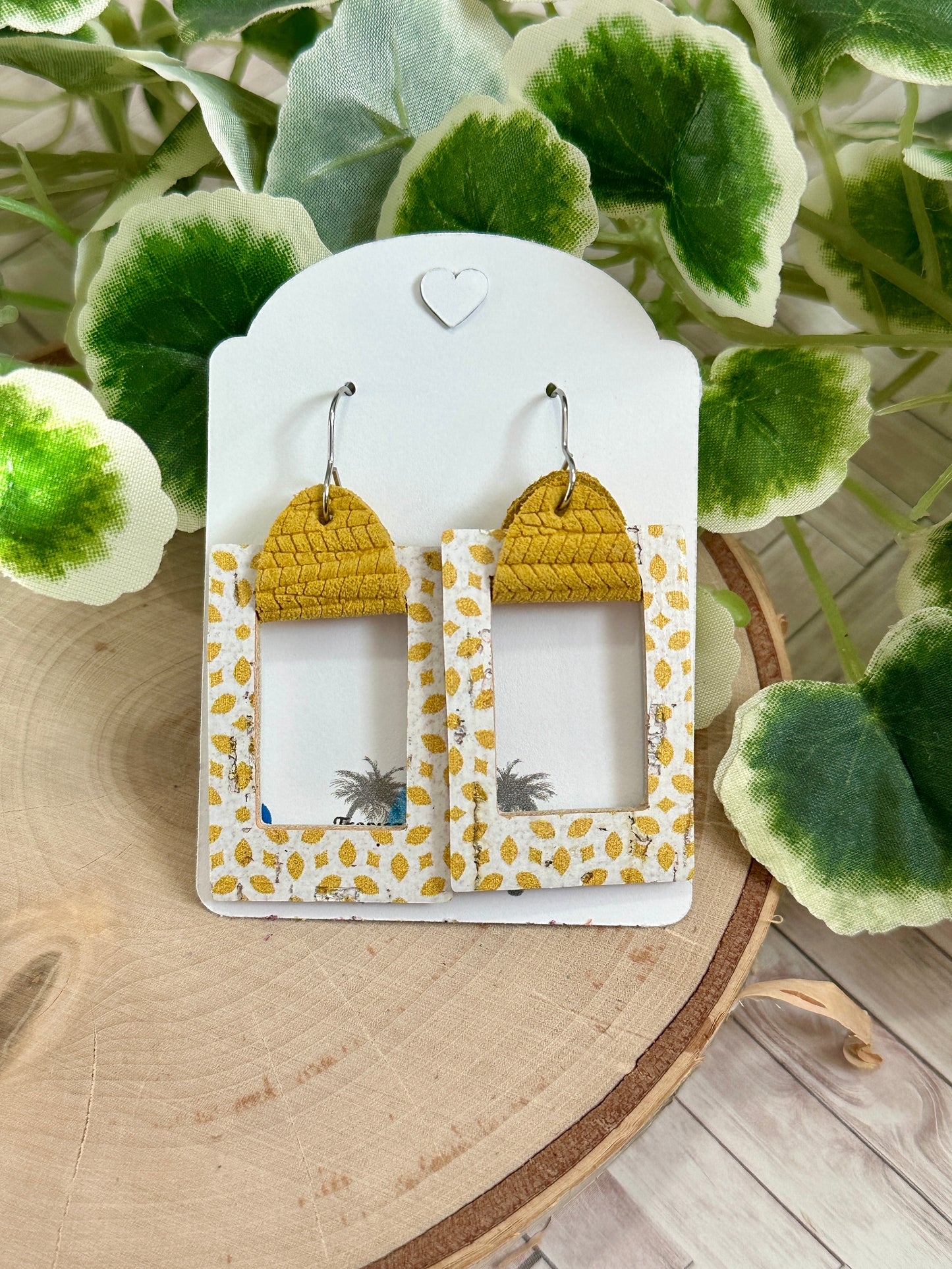 Yellow Dots Geometric Earrings - Multiple Shapes