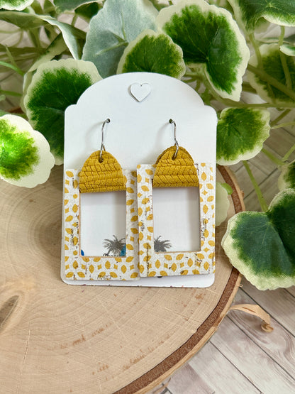 Yellow Dots Geometric Earrings - Multiple Shapes