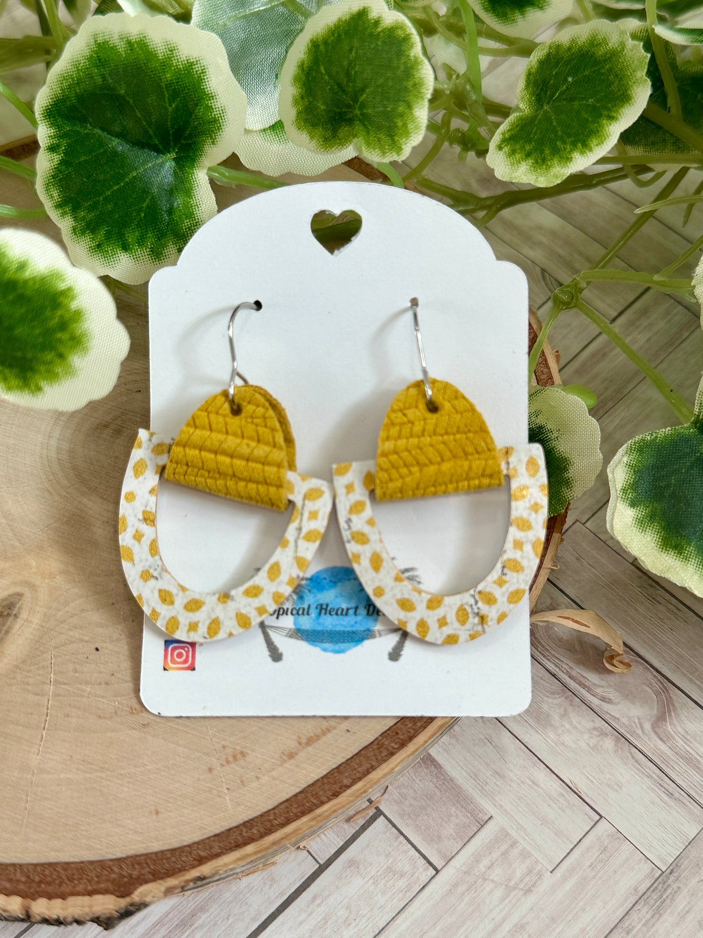 Yellow Dots Geometric Earrings - Multiple Shapes