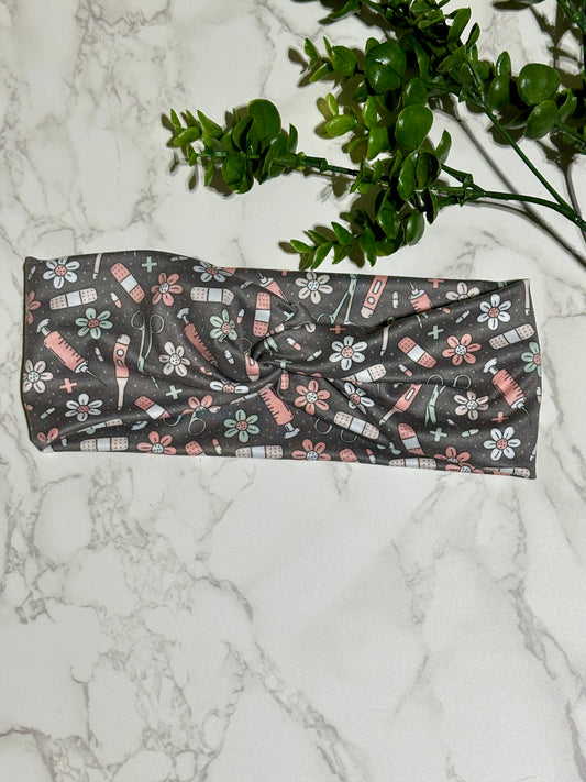 Gray Nurse Twist Headband