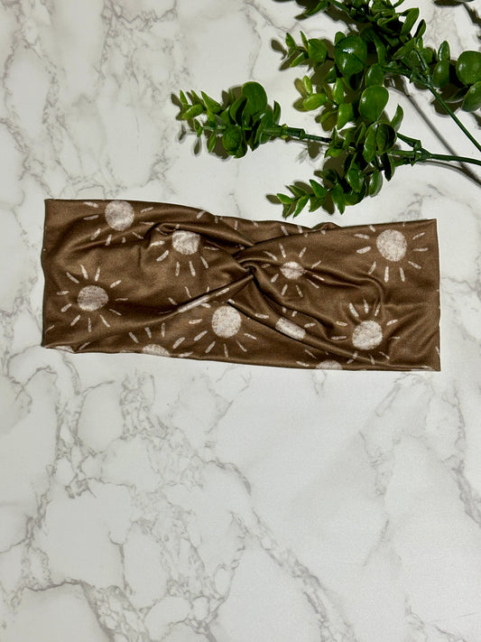 Boho Sun/Brown Twist Headband
