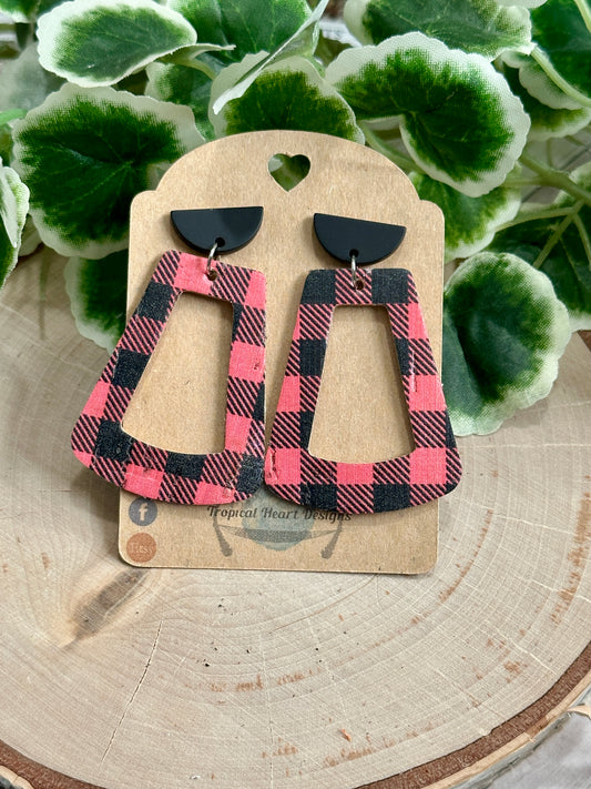 Open Wedge/Connector Earrings - Buffalo Plaid
