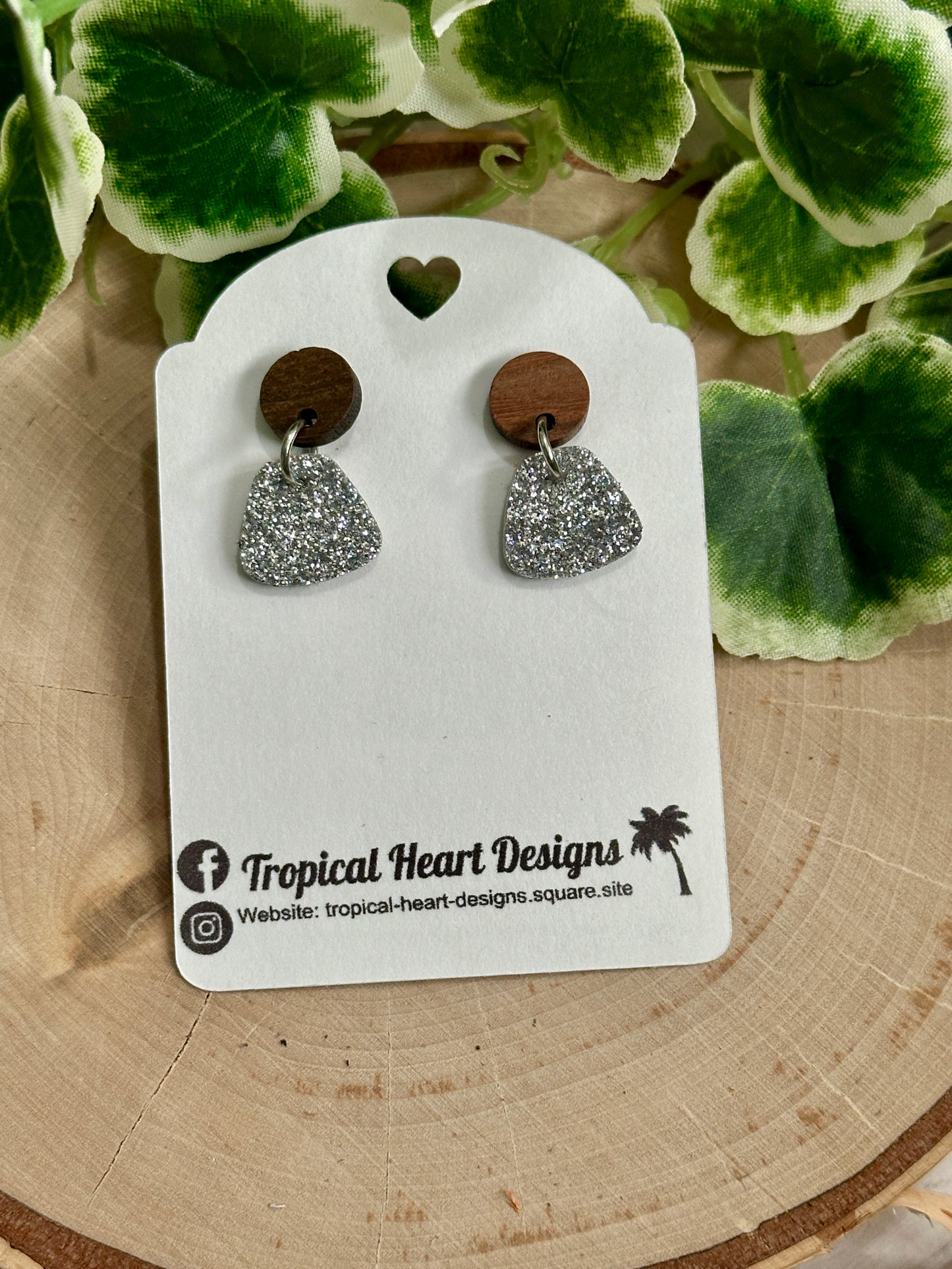 Mini Silver Sparkle/Connector Earrings