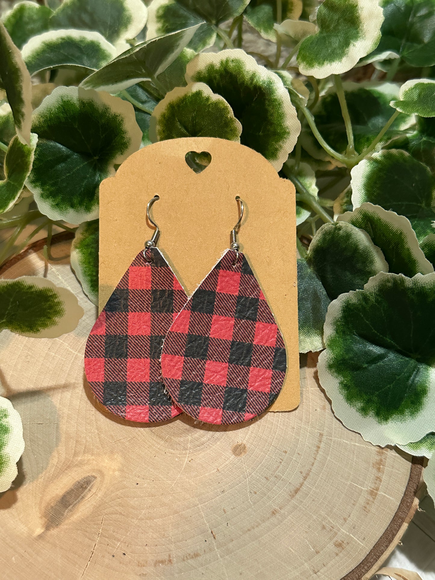 Buffalo Plaid Teardrop Earrings