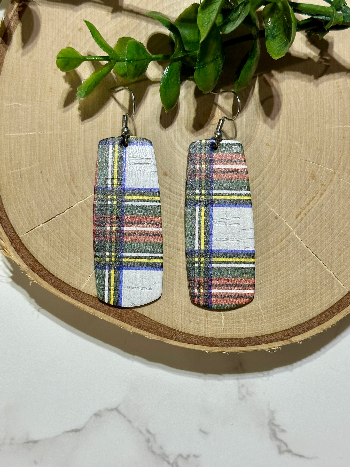 Bar Earrings - Dublin Tartan Plaid