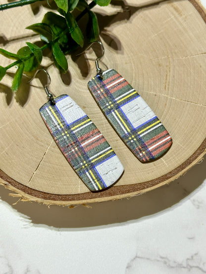 Bar Earrings - Dublin Tartan Plaid