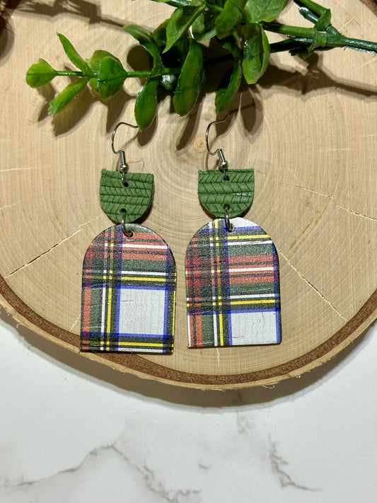 Closed Arch Earrings - Dublin Tartan Plaid