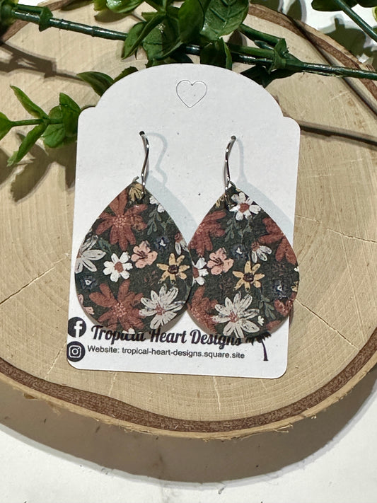 Teardrop Earrings - Christmas Poinsettia