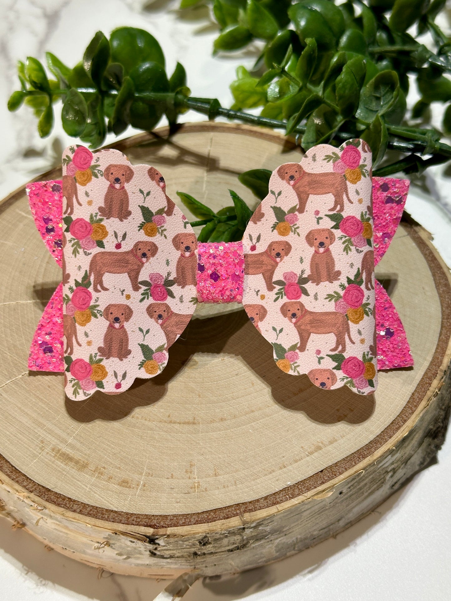 Dog and Roses Hairbow