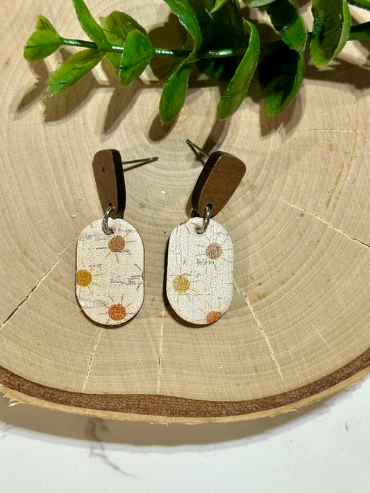 Mini Oval/Connector Earrings - Boho Suns