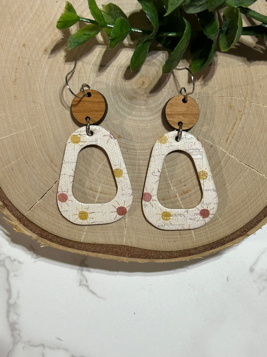 Open Rounded Triangle Earrings - Boho Suns