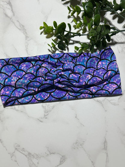 Purple/Blue Mermaid Twist Headband
