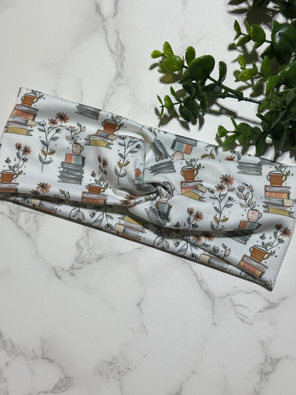 Floral Stack of Books/Mug Twist Headband
