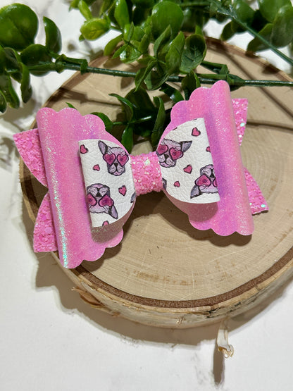 Dog Love in Glasses/Shimmer Hair Bow