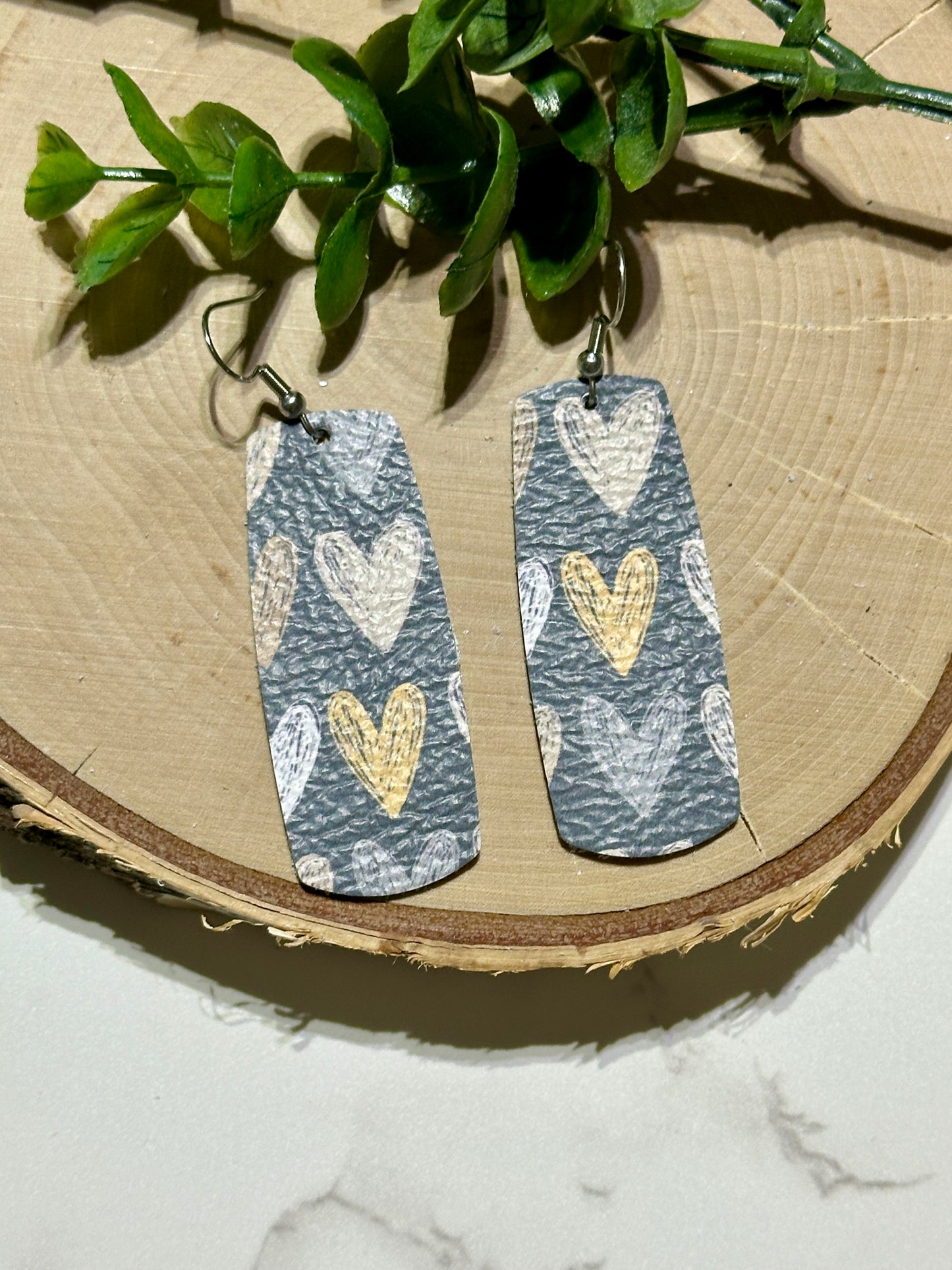 Bar Earrings - Dark Boho Hearts