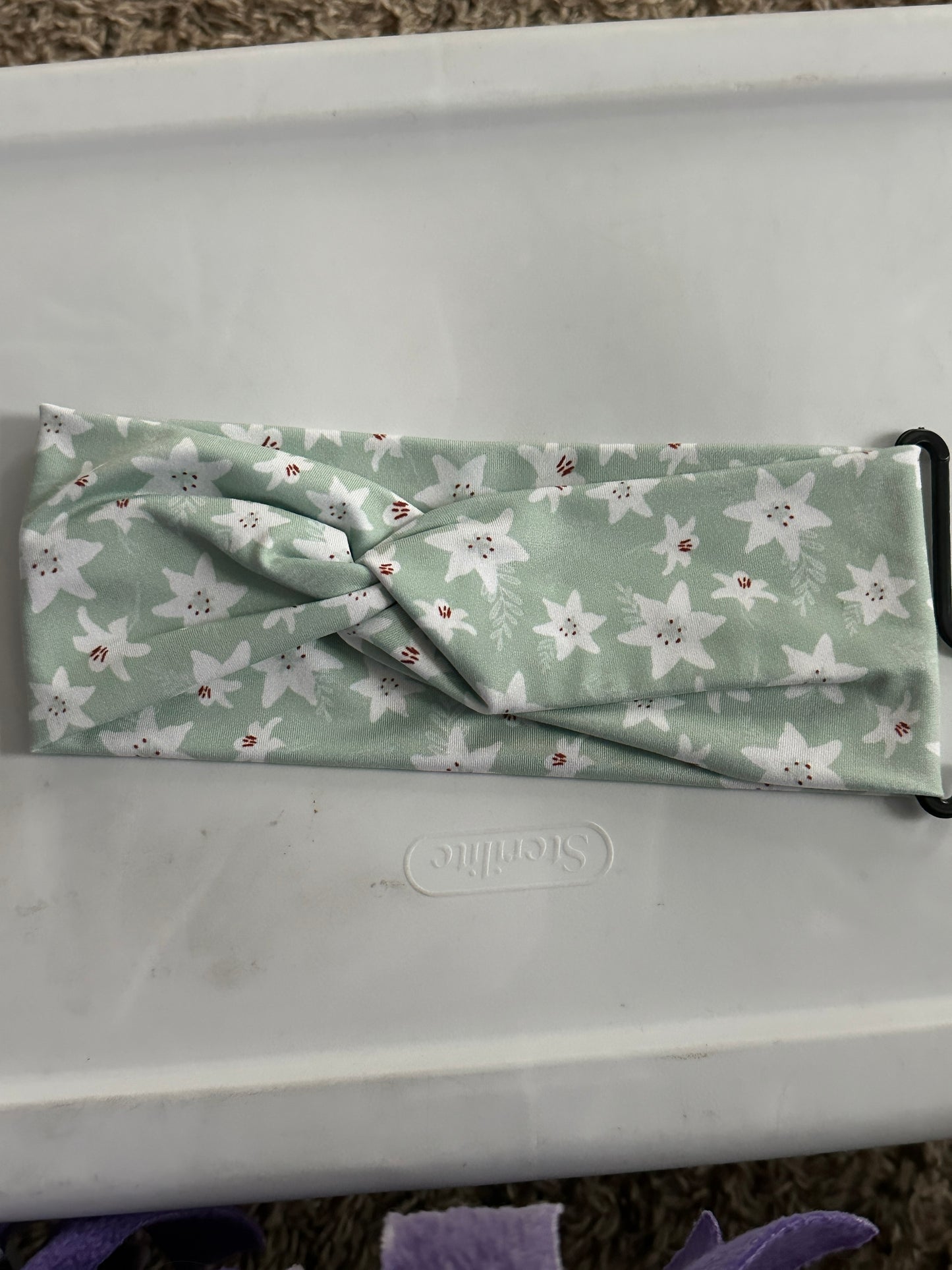 Mint Star Flower Twist Headband