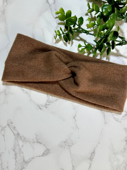Brown Sweater Twist Headband