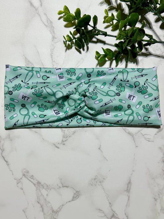Mint Green Vet Twist Headband