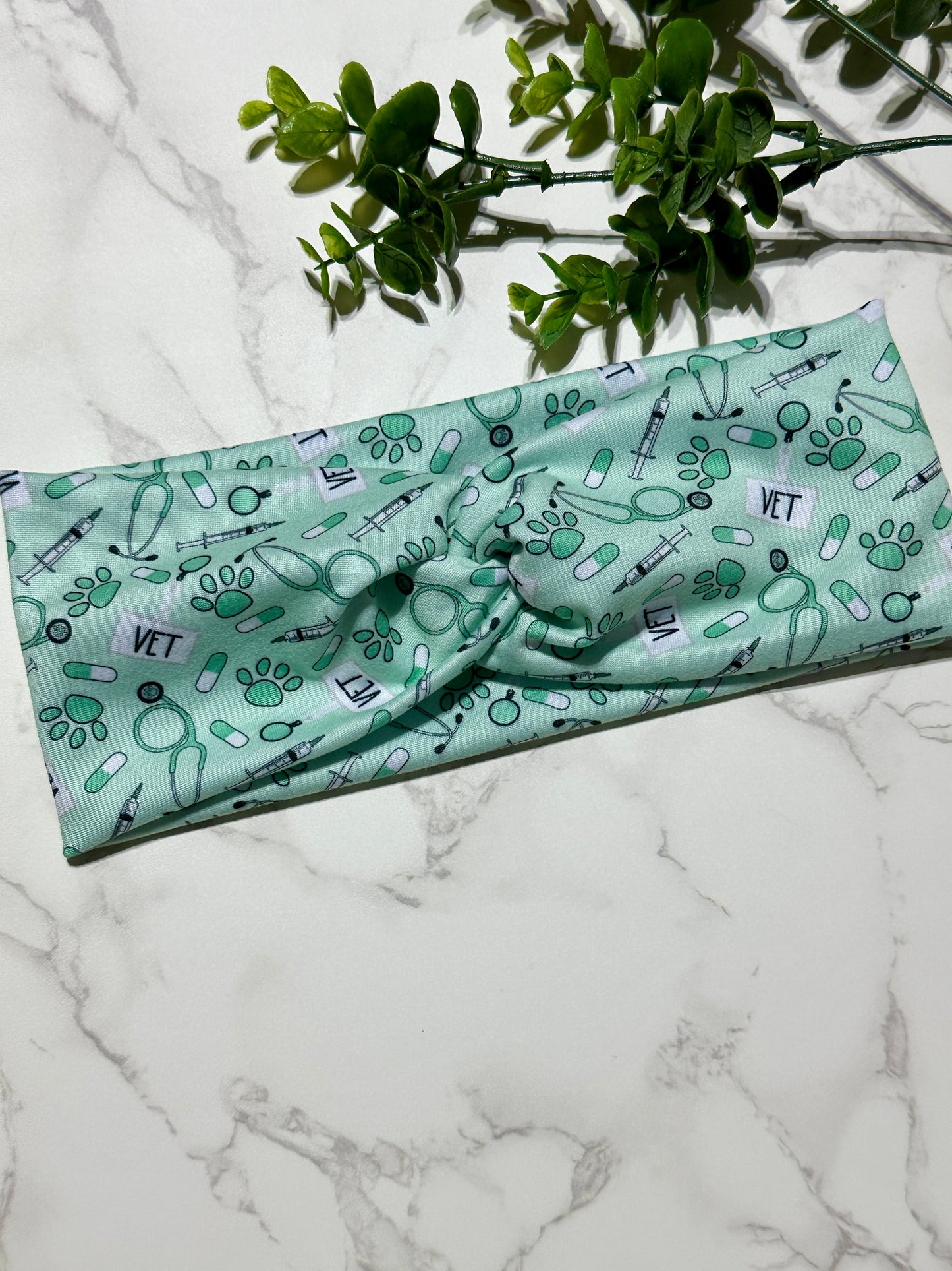 Mint Green Vet Twist Headband