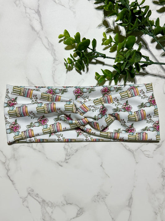 Book Flower Mug Twist Headband