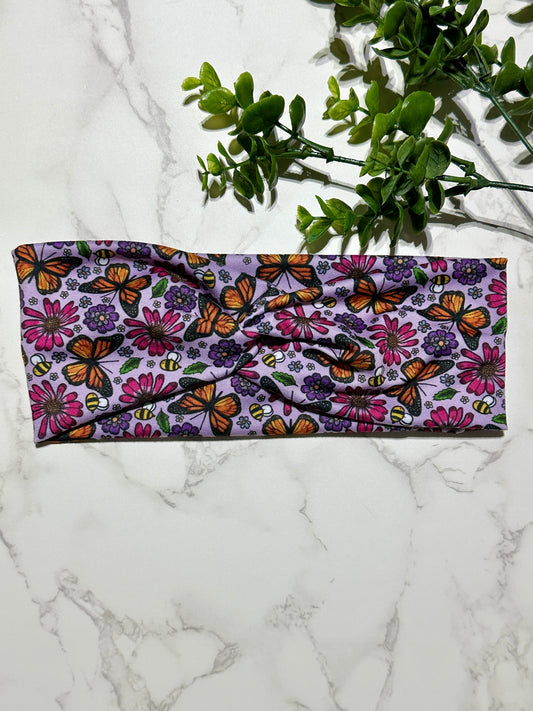 Stunning Purple Butterfly Twist Headband