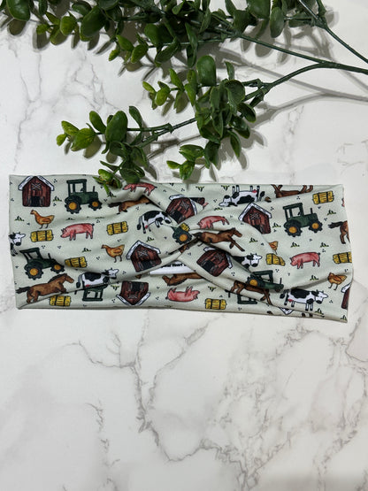 Farm Animals Twist Headband