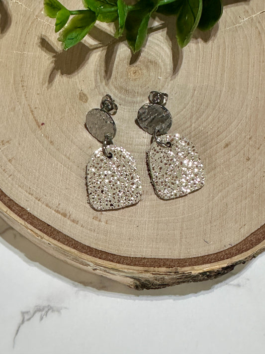 Mini Closed Arch Earrings - Bronze Sparkle