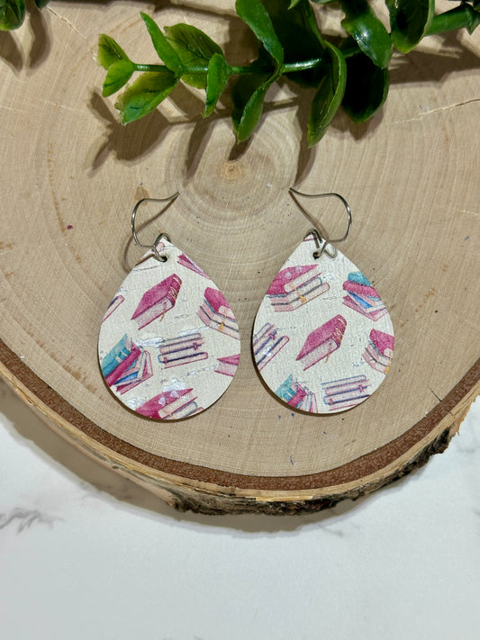 Small Teardrop Earrings - Books