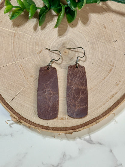 Small Bar Earrings - Brown