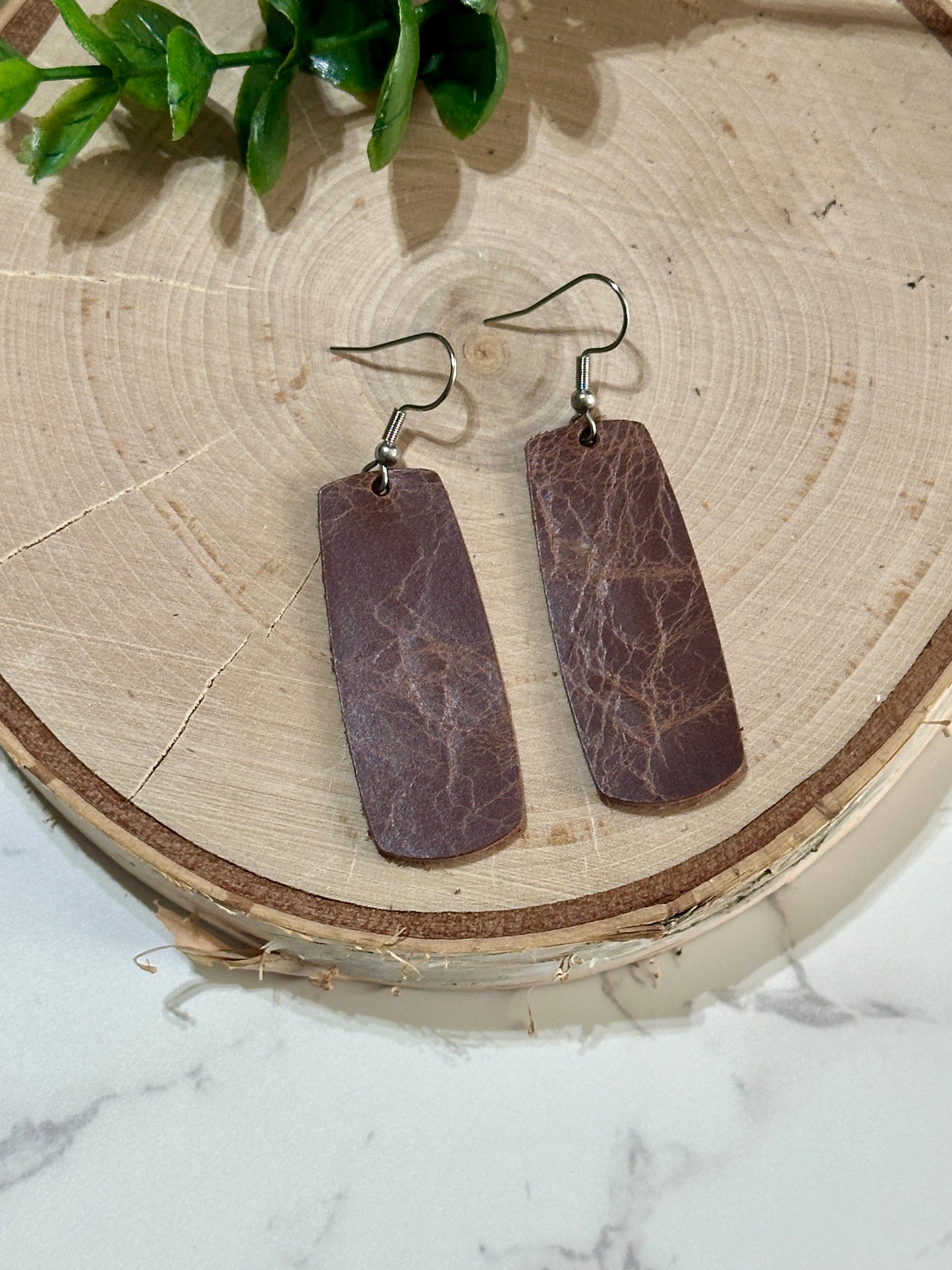 Small Bar Earrings - Brown