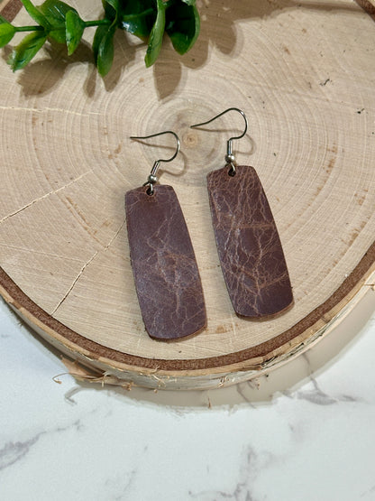 Small Bar Earrings - Brown