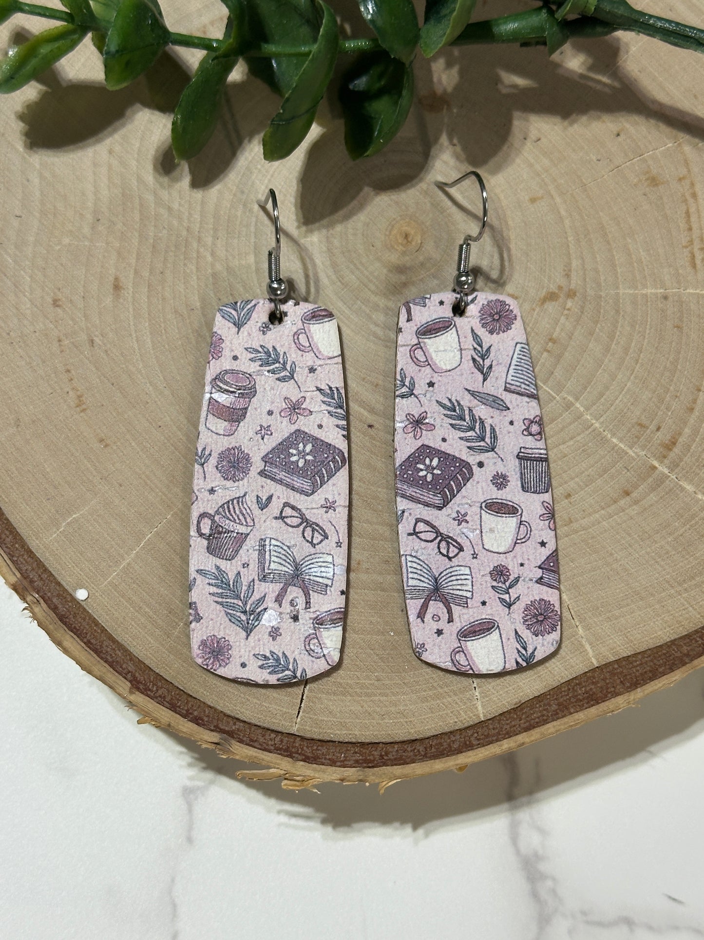Bar Earrings - Coffee and Books