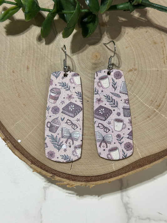 Bar Earrings - Coffee and Books
