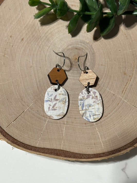 Mini Oval/Connector Earrings - Soft Fall Leaves