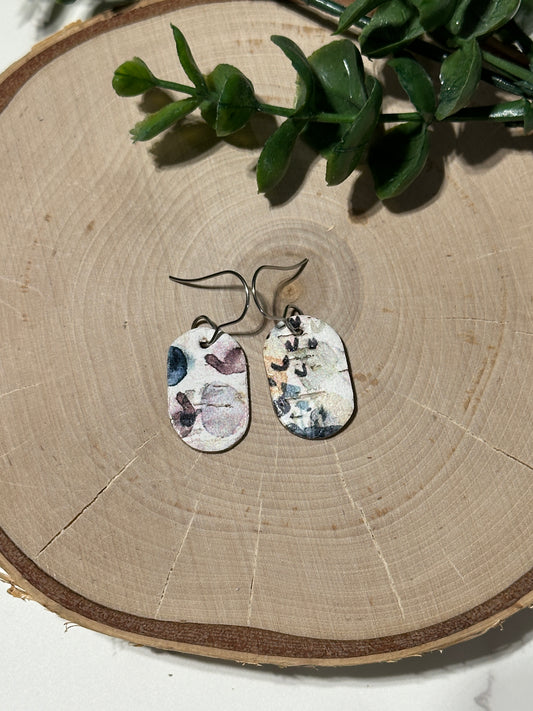 Mini Oval Earrings - Watercolor