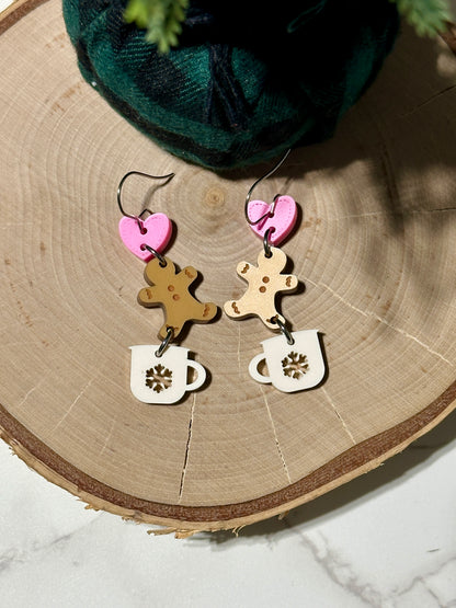 Triple Layer Earrings - Gingerbread cups