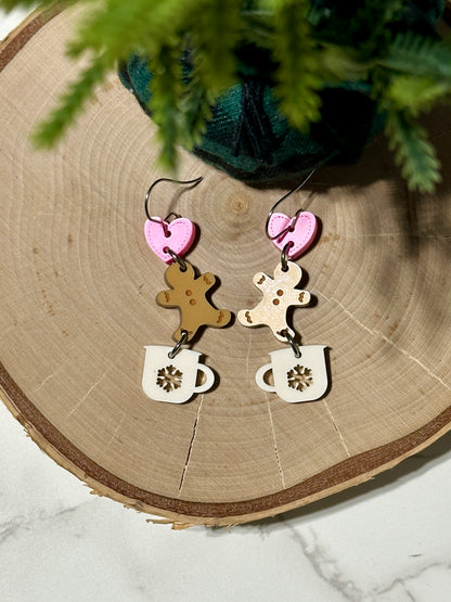 Triple Layer Earrings - Gingerbread cups