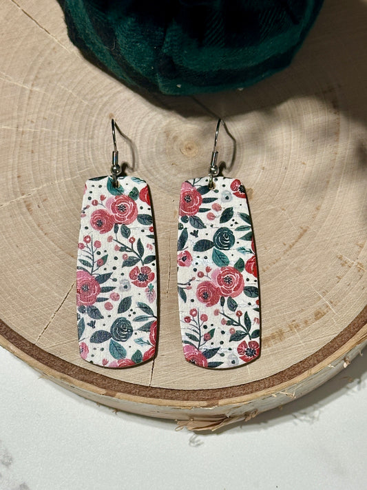 Bar Earrings - Christmas Foliage
