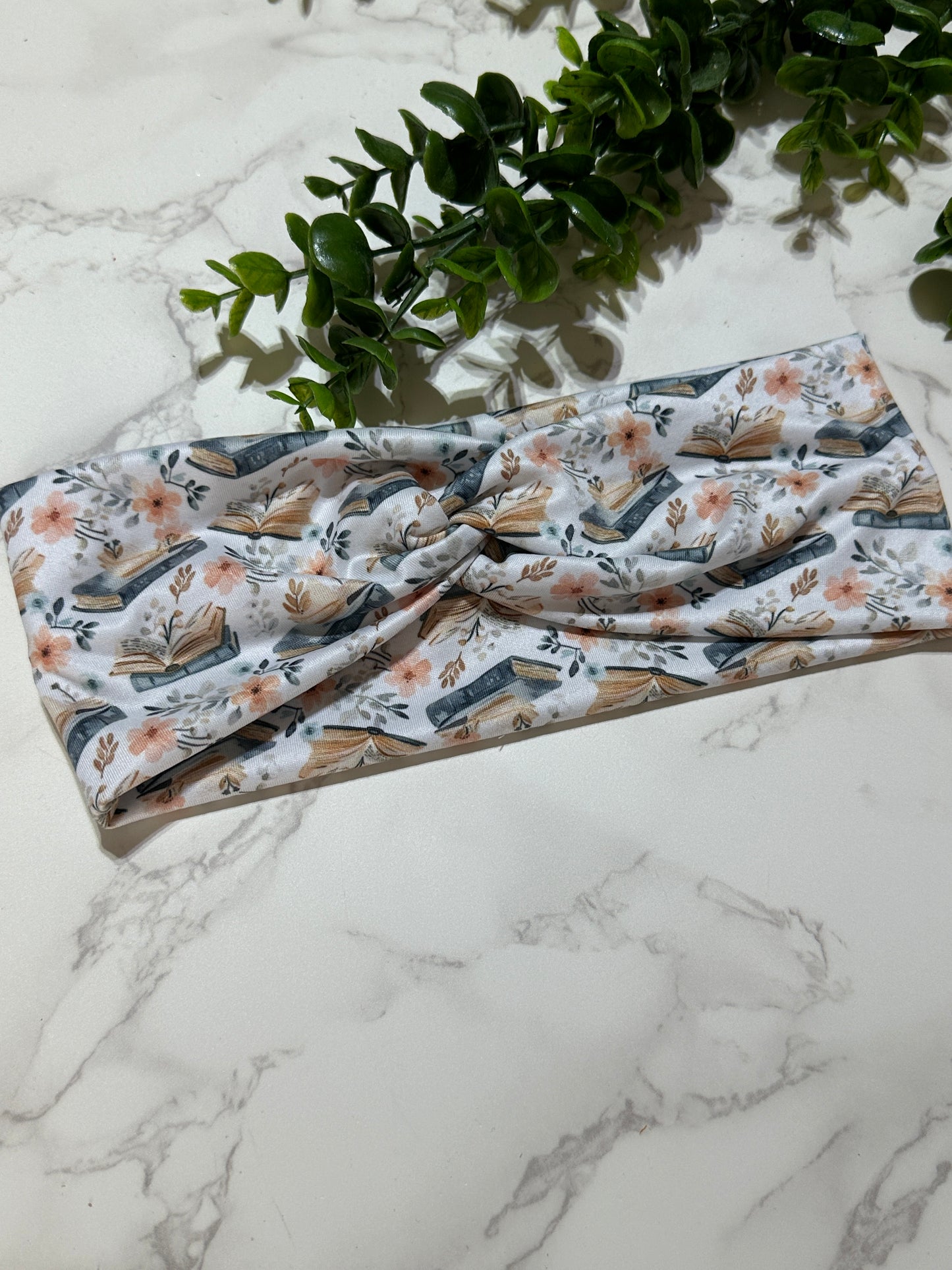 Floral Books Twist Headband