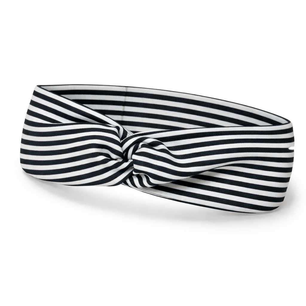 Black/White Stripes Twist Headband